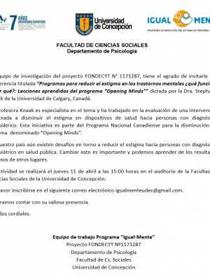 Imagen Conferencia “Opening Minds”